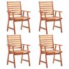 vidaXL Chaises &agrave; manger d'ext&eacute;rieur lot de 4 Acacia massif