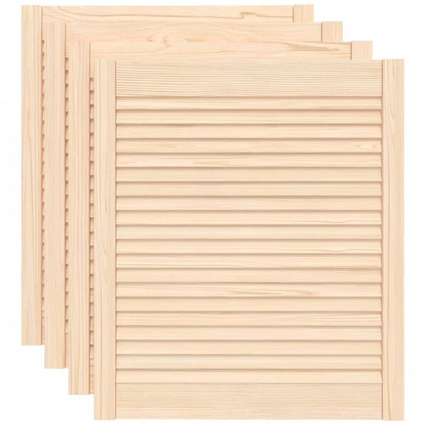 vidaXL Portes d'armoire à persiennes 4pcs 69x59,4cm bois de pin massif