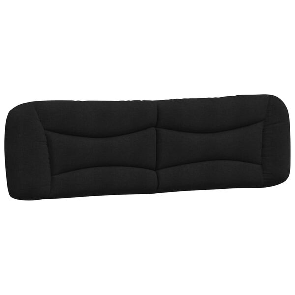 vidaXL Coussin de t&ecirc;te de lit Hvar noir 180 cm tissu