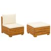 vidaXL Ensemble de salon de jardin 2 Pi&egrave;ce Marron Bois d'Acacia Massif