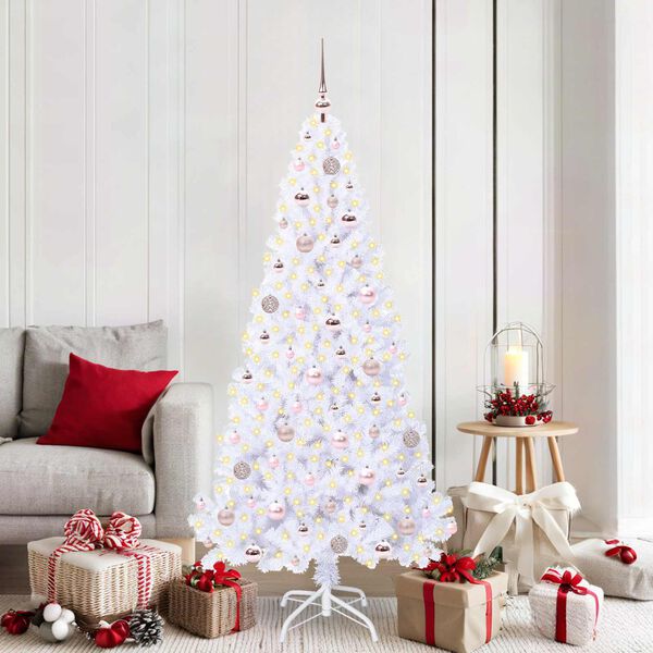 vidaXL Sapin de No&euml;l artificiel avec 300 LED Blanc 180 cm PVC et Acier