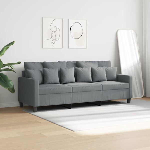 vidaXL Canap&eacute; &agrave; 3 places Gris clair 180 cm Tissu