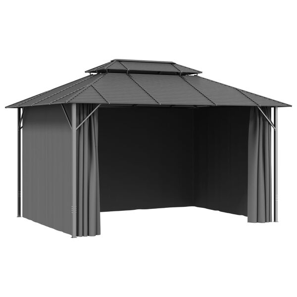 vidaXL Tonnelle avec parois lat&eacute;rales et toit double 3x4 m Anthracite