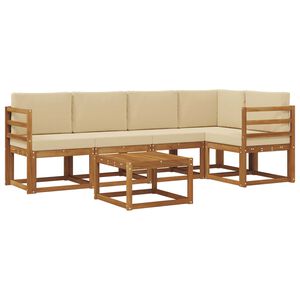 vidaXL Ensemble de canap&eacute;s d'ext&eacute;rieur 6 pc Naturel et Beige