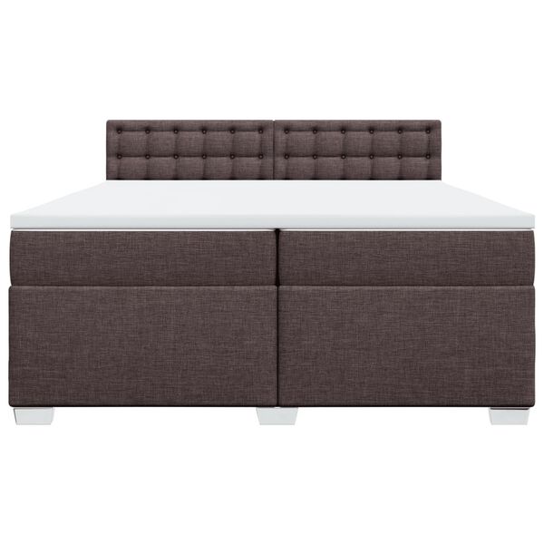 vidaXL Sommier &agrave; lattes de lit avec matelas Marron fonc&eacute; 200x200 cm