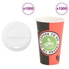 vidaXL Tasses &agrave; caf&eacute; en papier avec couvercles 1000 pcs 16oz 400ml