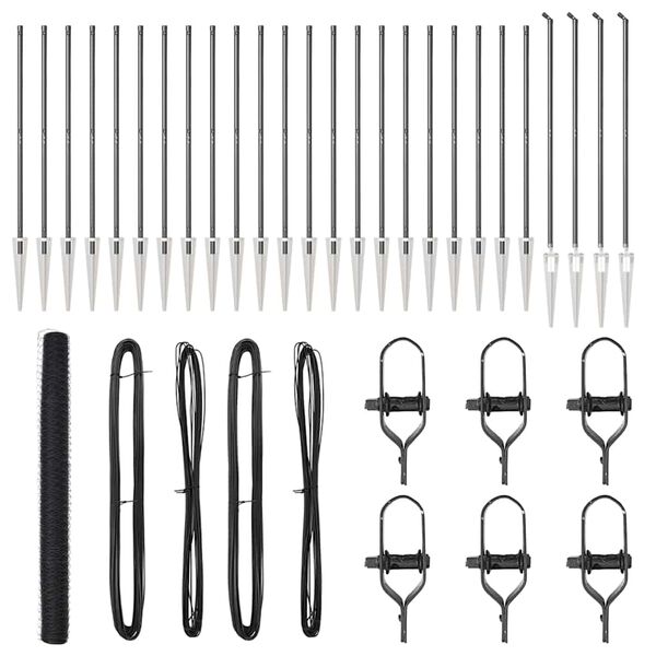 vidaXL Poteau de clôture. Gris 50 x 1,5 m (maille de 36 mm)