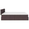 VidaXL Cadre de lit ottoman avec matelas marron fonc&eacute; 200x200 cm tissu