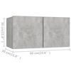 vidaXL Ensemble de meubles TV 3 pcs Gris b&eacute;ton Bois d'ing&eacute;nierie