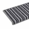 vidaXL Tapis d'escalier auto-adh&eacute;sifs Ray&eacute; 15 pcs Gris 65 x 21 x 4 cm