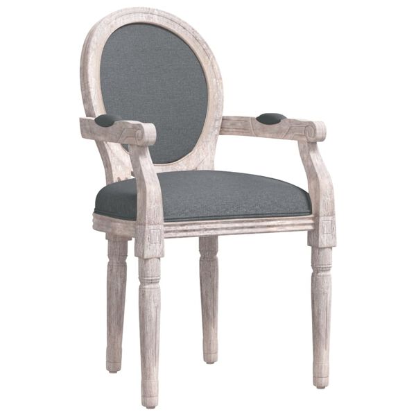 vidaXL Chaise &agrave; manger gris fonc&eacute; 54x56x96,5 cm tissu