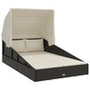 vidaXL Transat avec toit pliable noir 200x114x128 cm r&eacute;sine tress&eacute;e
