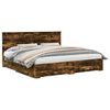 vidaXL Cadre de lit Ch&ecirc;ne fum&eacute; 200 x 200 cm Bois d'ing&eacute;nierie