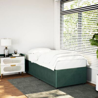 vidaXL Cadre de lit sans matelas vert foncé 80x200 cm velours