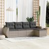 vidaXL Salon de jardin 5 pcs avec coussins gris clair r&eacute;sine tress&eacute;e