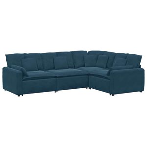 vidaXL Canap&eacute; modulable avec coussins velours bleu