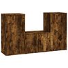 vidaXL Ensemble de meubles TV 3 pcs Ch&ecirc;ne fum&eacute; Bois d'ing&eacute;nierie
