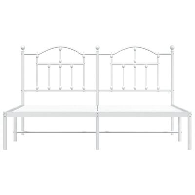 vidaXL Cadre de lit métal sans matelas et tête de lit blanc 183x213 cm