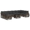 vidaXL Ensemble de canap&eacute; de jardin 11 pc Gris et Gris fonc&eacute; polyrotin