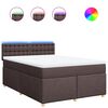 vidaXL Sommier &agrave; lattes de lit avec matelas Marron fonc&eacute; 140x200 cm
