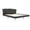 vidaXL Lit avec matelas &agrave; m&eacute;moire de forme Gris fonc&eacute; Tissu 160x200 cm