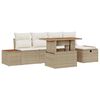 vidaXL Ensemble de canap&eacute; de jardin 6 pcs Beige polyrotin