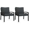 vidaXL Chaises de jardin avec coussins gris lot de 2 68x76x79 cm acier