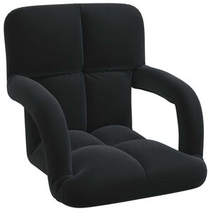 vidaXL Fauteuil de sol ajustable Noir Velours