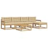 vidaXL Ensemble de canap&eacute;s d'ext&eacute;rieur 6 pc Blanc et Beige Polyester