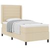 vidaXL Lit &agrave; ressorts avec coussin Cr&egrave;me 200 x 90 cm tissu