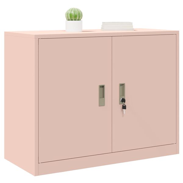 vidaXL Armoire de rangement Rose 90 x 40 x 70 cm Acier