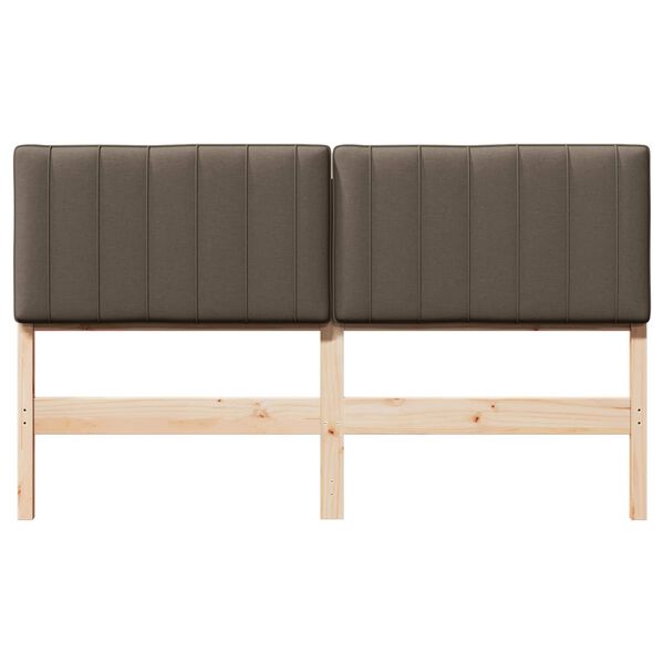 vidaXL T&ecirc;te de lit capitonn&eacute;e Marron et Taupe 150 cm Pin massif