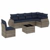 vidaXL Ensemble de canap&eacute; de jardin 7 pcs avec coussins gris r&eacute;sine tress&eacute;e