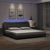vidaXL Cadre de lit avec LED sans matelas Hvar gris 200x200 cm