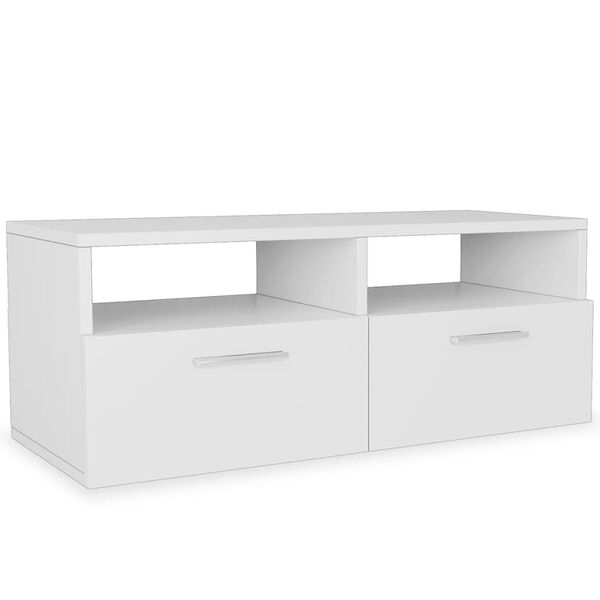 vidaXL Meubles TV 2 pcs Bois d&rsquo;ing&eacute;nierie 95x35x36 cm Blanc
