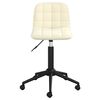 vidaXL Chaise pivotante de bureau Cr&egrave;me Velours