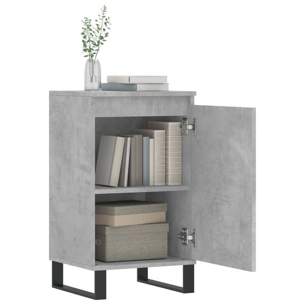vidaXL Buffets 2 pcs gris b&eacute;ton 40x35x70 cm bois d'ing&eacute;nierie