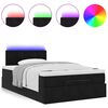 vidaXL Lit ottoman avec matelas et LED noir 120x190 cm velours