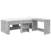 vidaXL Lit haut pour enfants avec bureau 2 pc Gris b&eacute;ton