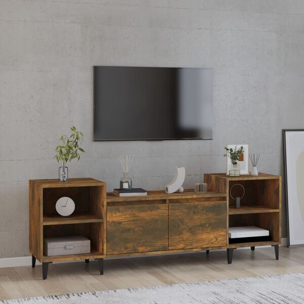 vidaXL Meuble TV Ch&ecirc;ne fum&eacute; 160x35x55 cm Bois d'ing&eacute;nierie