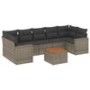 vidaXL Salon de jardin 8 pcs avec coussins gris r&eacute;sine tress&eacute;e