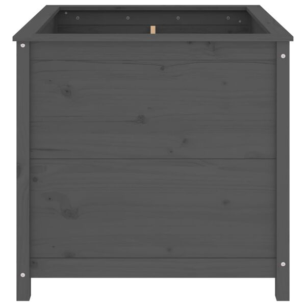 vidaXL Jardini&egrave;re gris 82,5x82,5x78 cm bois massif de pin
