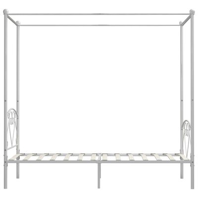 vidaXL Cadre de lit à baldaquin sans matelas blanc métal 90x200 cm