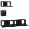 vidaXL Ensemble meuble TV 4 pcs Chêne noir Bois d'ingénierie