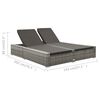 vidaXL Chaise longue double R&eacute;sine tress&eacute;e Gris