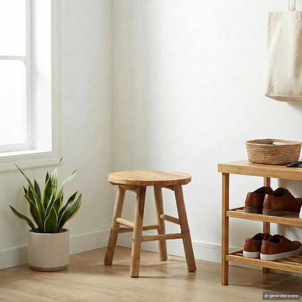 vidaXL Tabouret de Jardin Naturel &Oslash; 38 x 42 cm Bambou