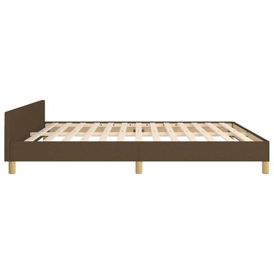 vidaXL Cadre de lit avec tête de lit Marron foncé 160x200 cm Tissu