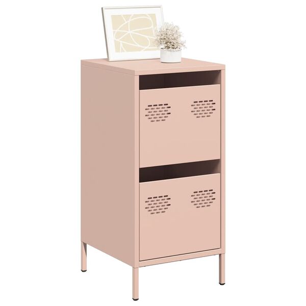 vidaXL Buffet rose 35x39x73,5 cm acier lamin&eacute; &agrave; froid