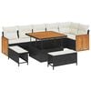 vidaXL Ensemble de canap&eacute; de jardin avec coussin 9 pcs Noir et Cr&egrave;me