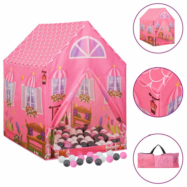 vidaXL Tente de jeu pour enfants avec 250 balles Rose 69x94x104 cm